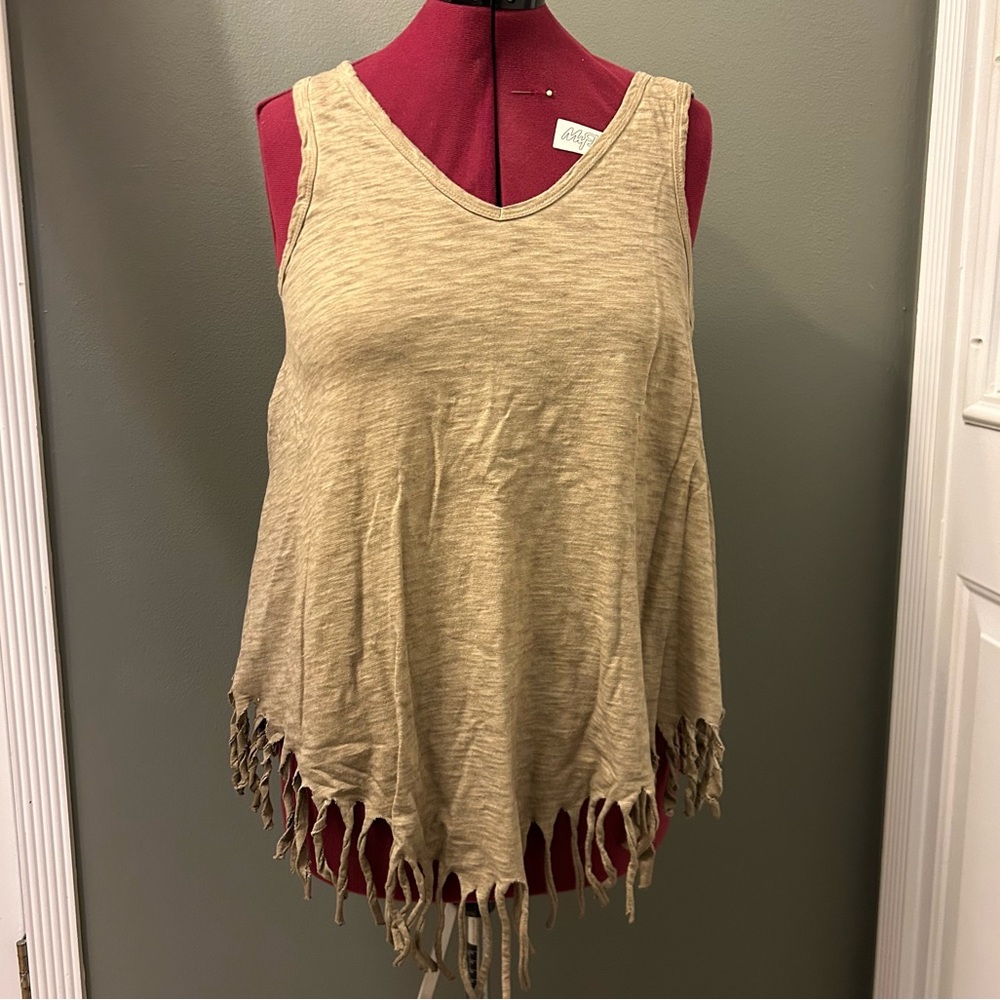 Fringed UMGEE Tank Top Sleeveless BOHO Bohemian Shirt M